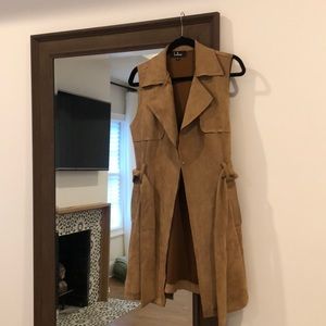 NWT faux suede long vest